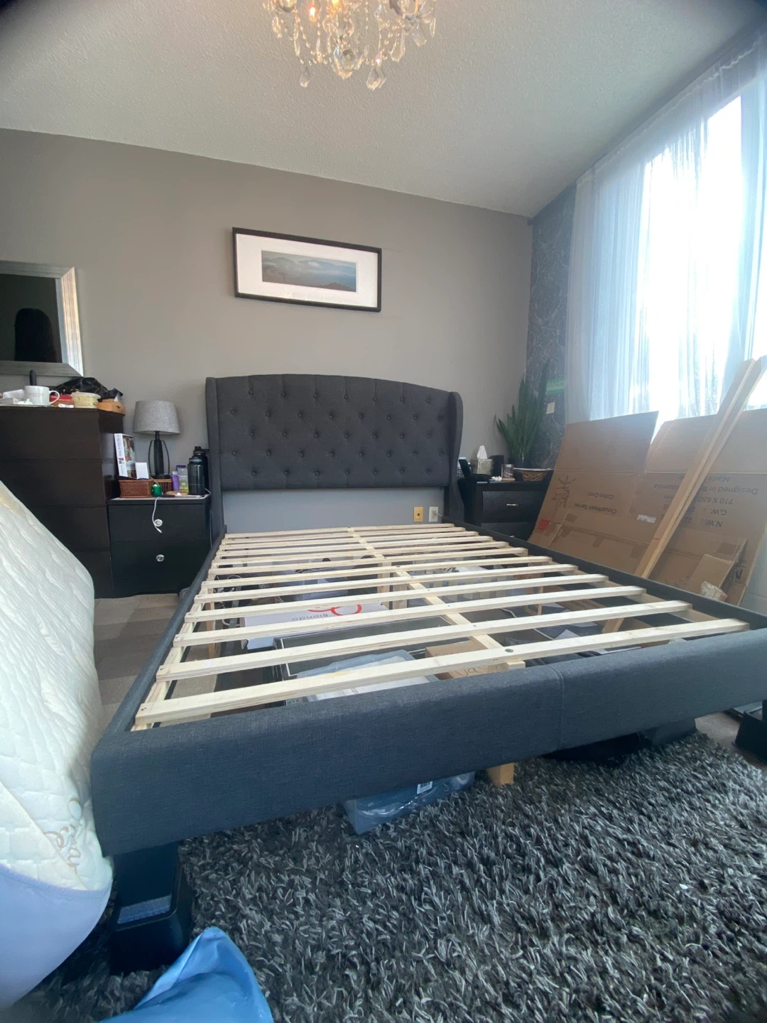 Queen Bed Frame - Grey - photo 4