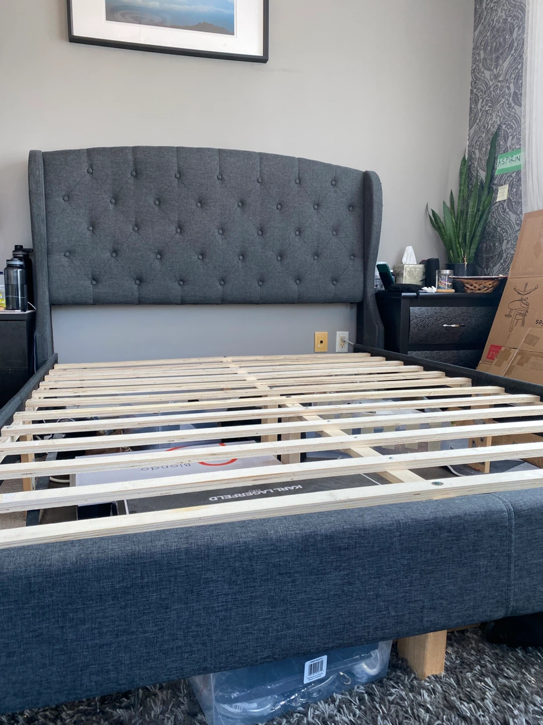 Queen Bed Frame - Grey - photo 3