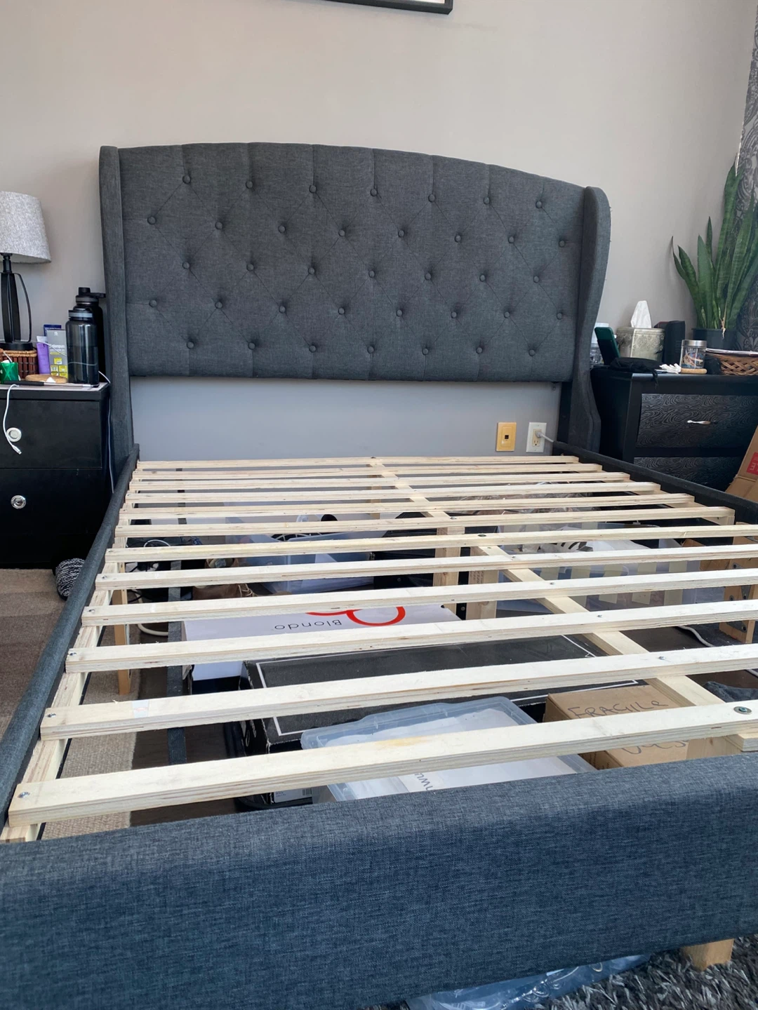 Queen Bed Frame - Grey - photo 5