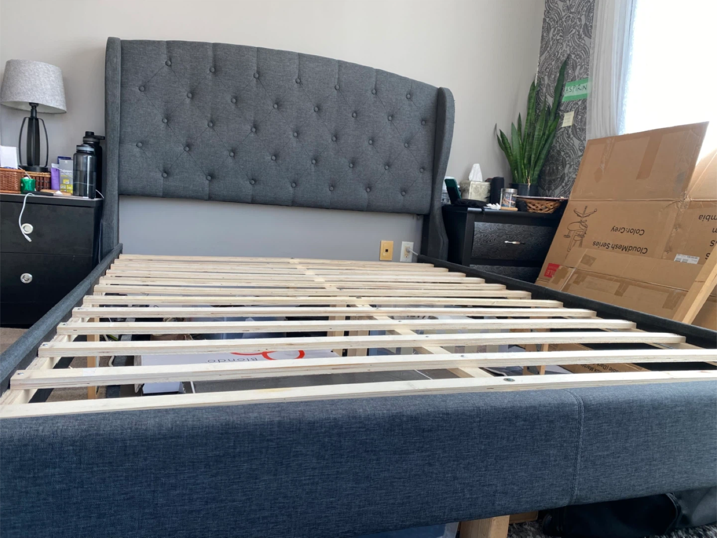 Queen Bed Frame - Grey - photo 2