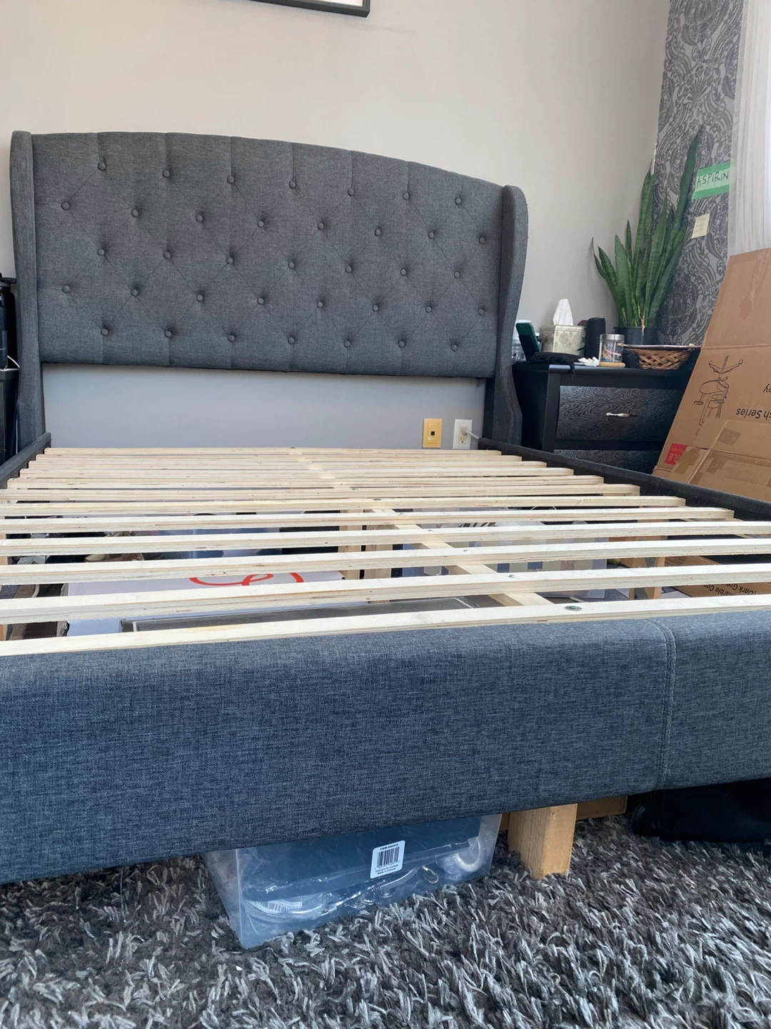 Queen Bed Frame - Grey