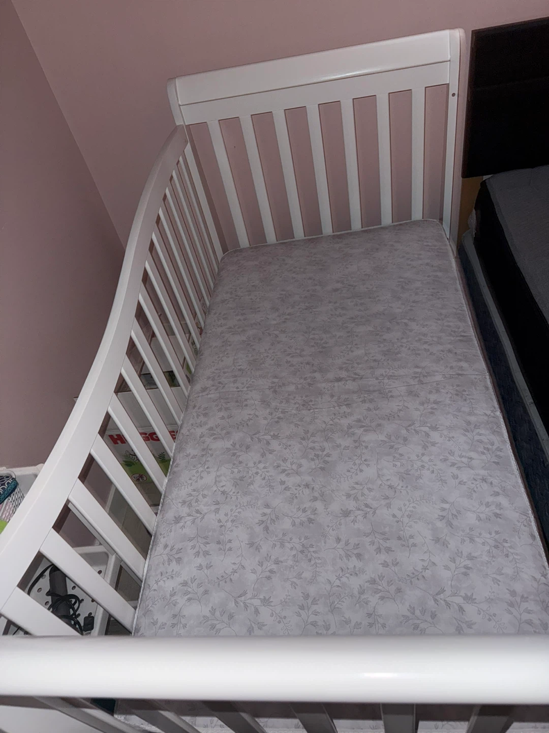 White Baby Crib with Mattress - photo 2