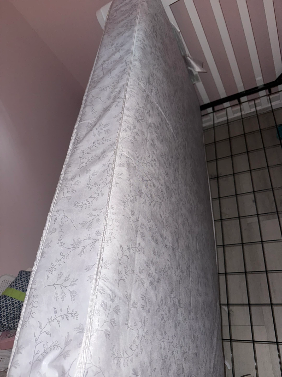 White Baby Crib with Mattress