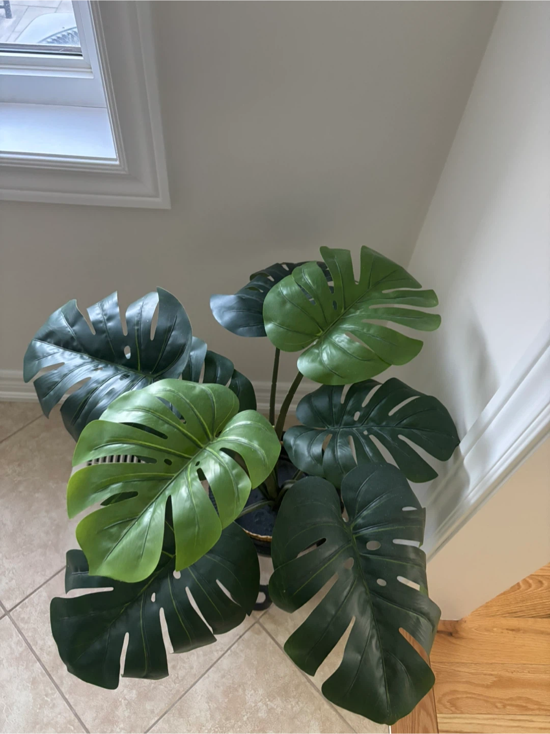 Artificial Monstera Plant with Black Stand - photo 4