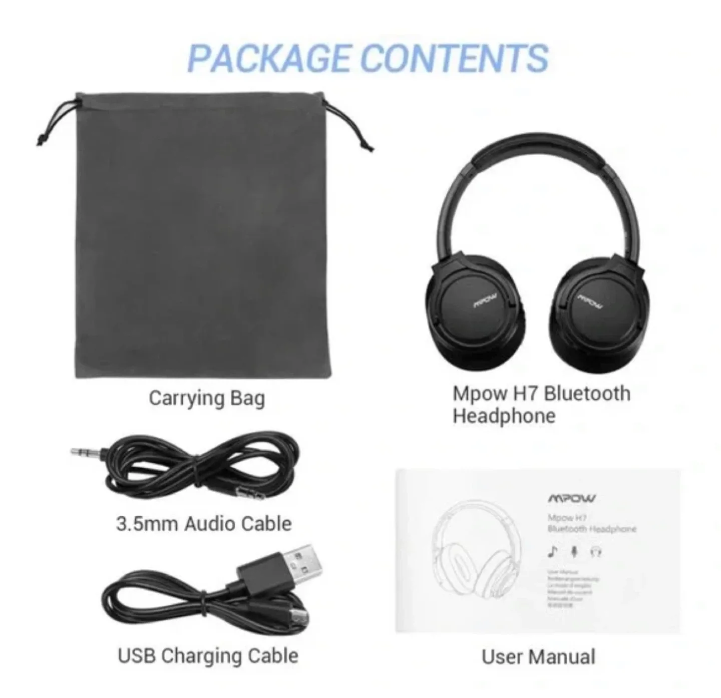 Mpow H7 Bluetooth Headphones image indicator(2)