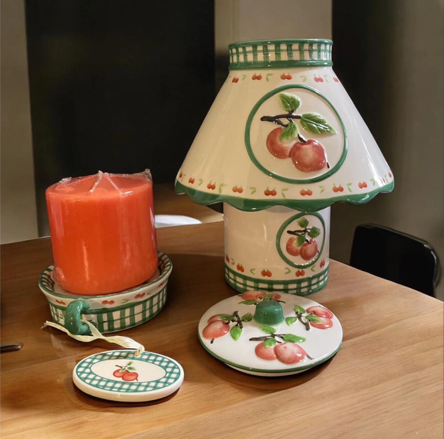 Vintage Ceramic Candle Holder Set