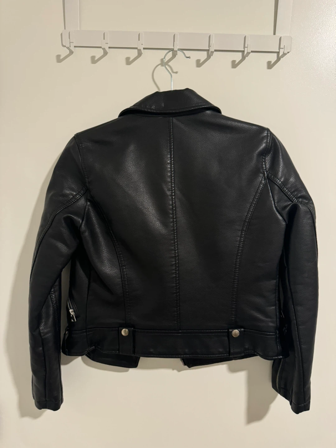 Topshop Petite Black Leather Jacket - Size US 2 - photo 3