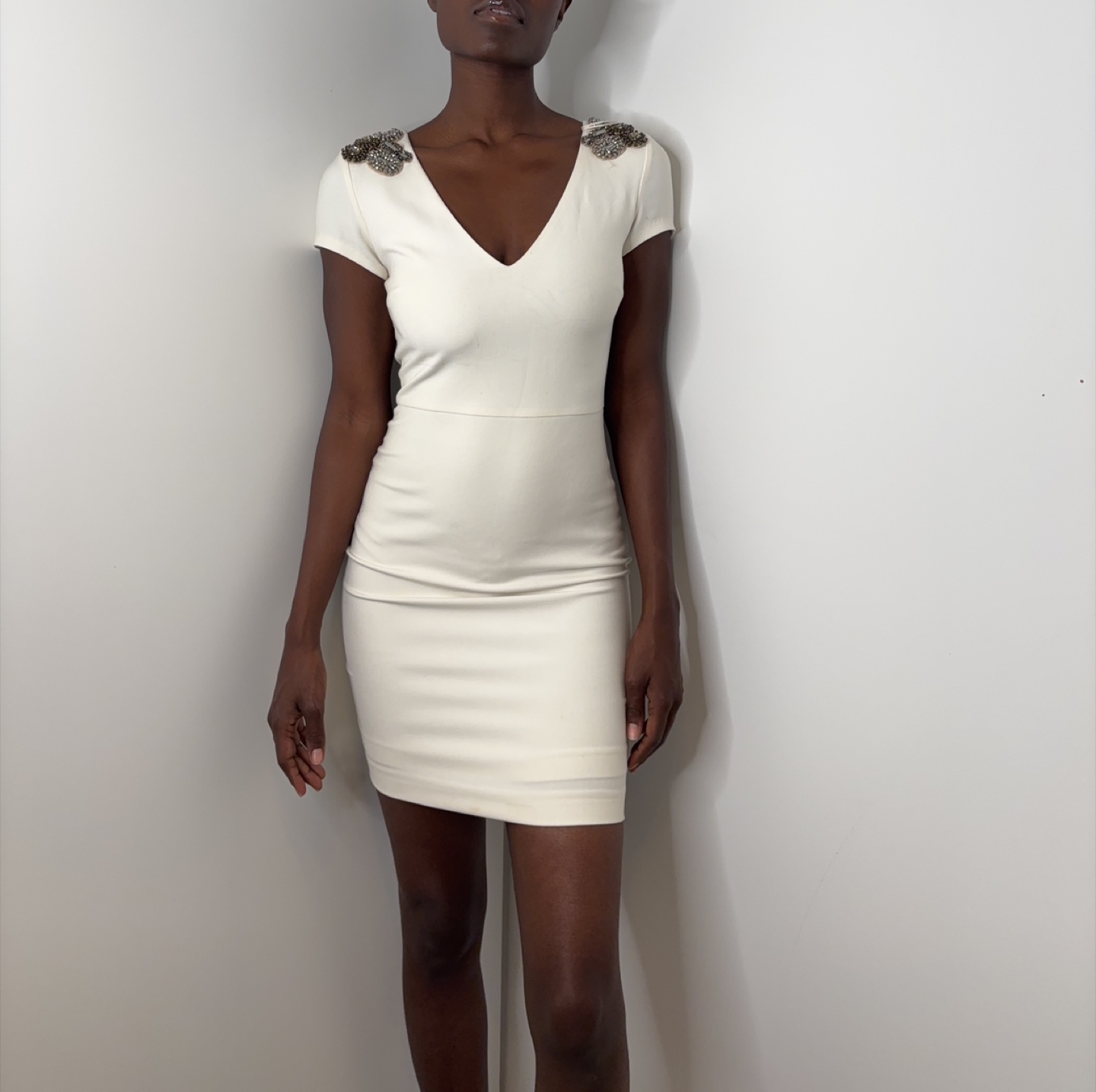 Zara Embellished White Bodycon Mini Dress! - photo 2