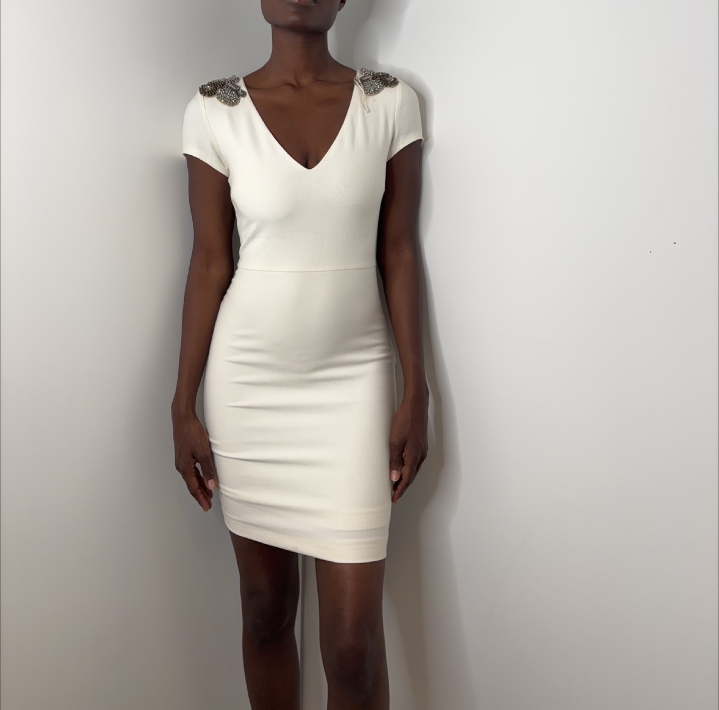 Zara Embellished White Bodycon Mini Dress! - photo 4