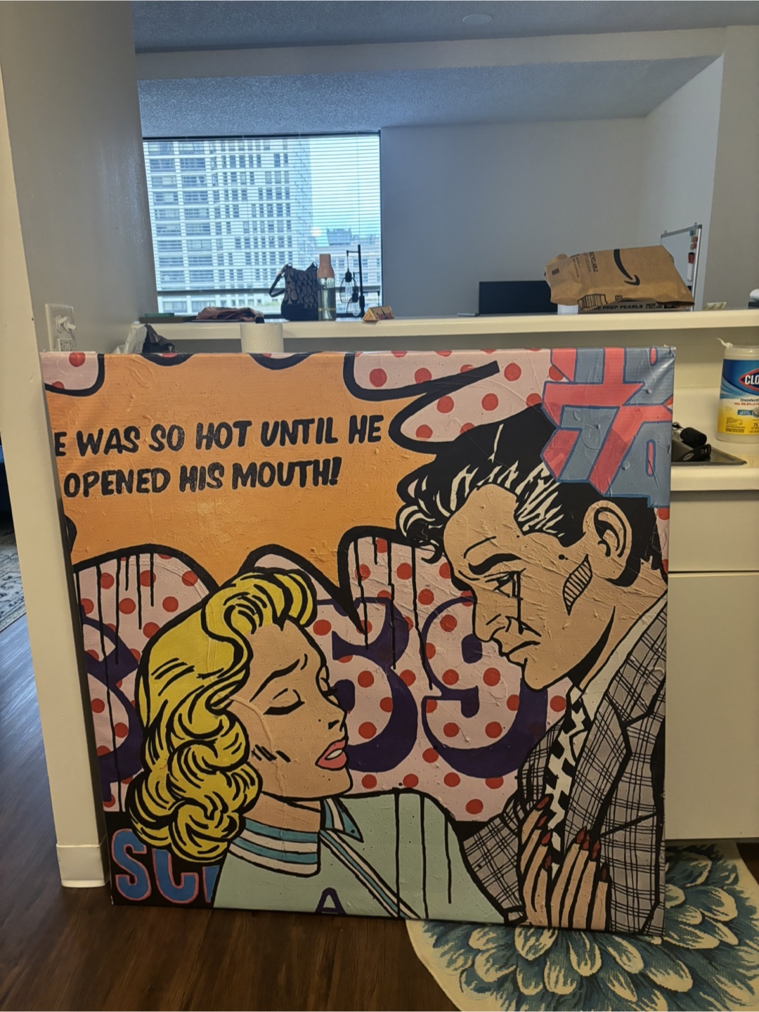 Pop Art Style Canvas 4x4ft