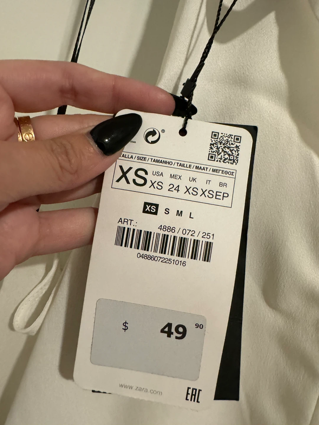 Zara White Blouse - Size XS - photo 2