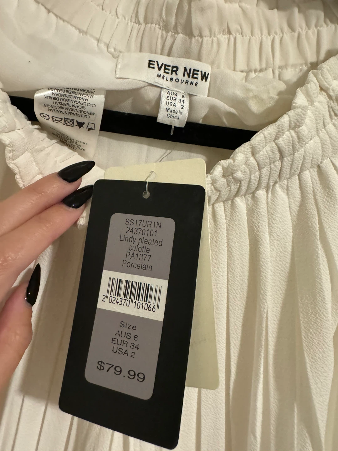 Ever New Lindy Pleated Culotte - Size 2, Porcelain - photo 2
