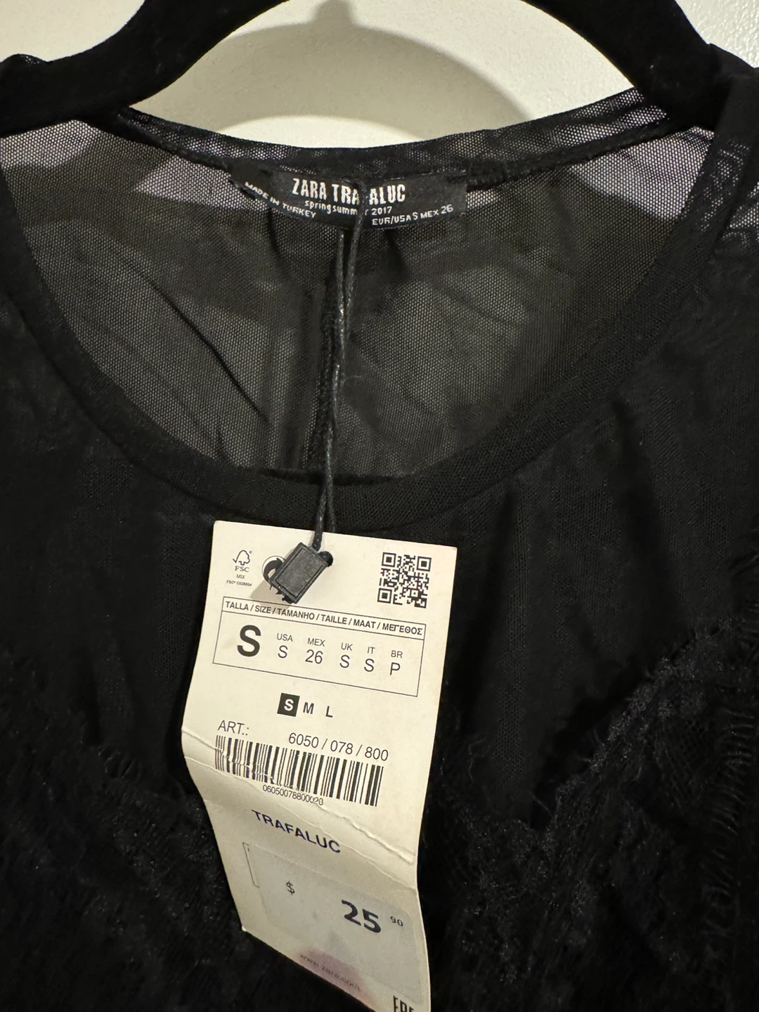 Zara Trafaluc Black Lace Top - Size S - photo 2