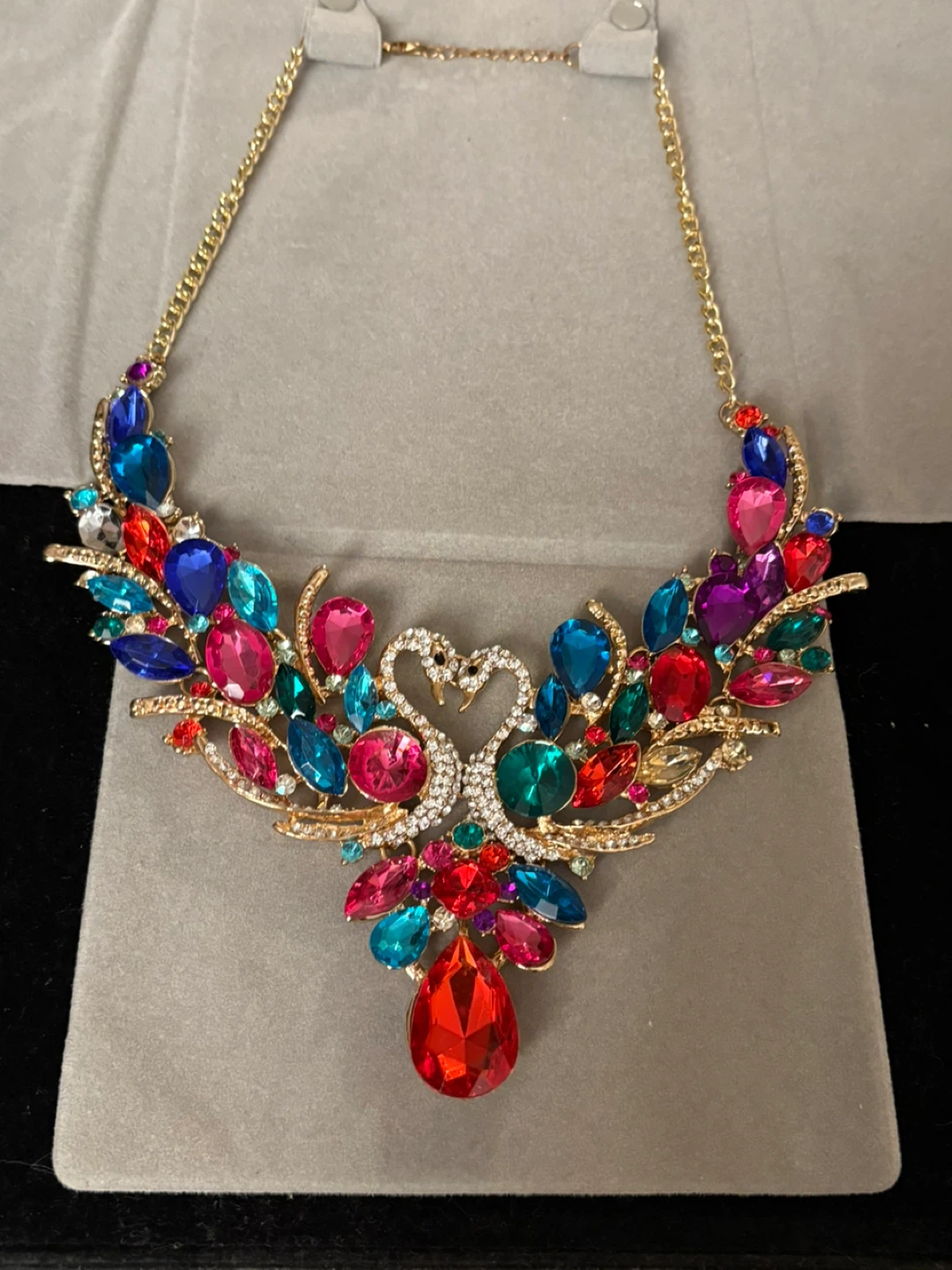 Colorful Swan Design Statement Necklace - photo 3