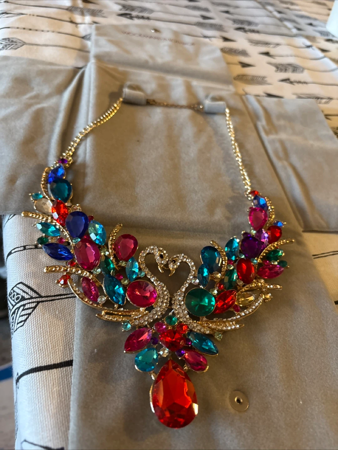 Colorful Swan Design Statement Necklace - photo 4