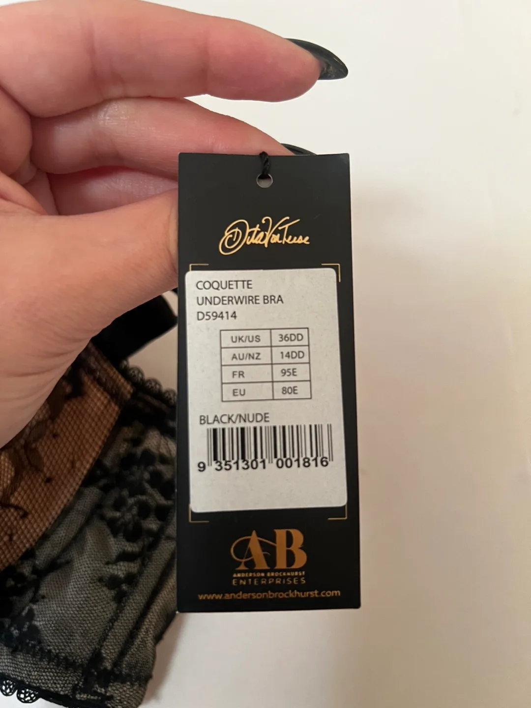 Dita Von Teese Coquette Bra - 36DD, Black/Nude image indicator(3)