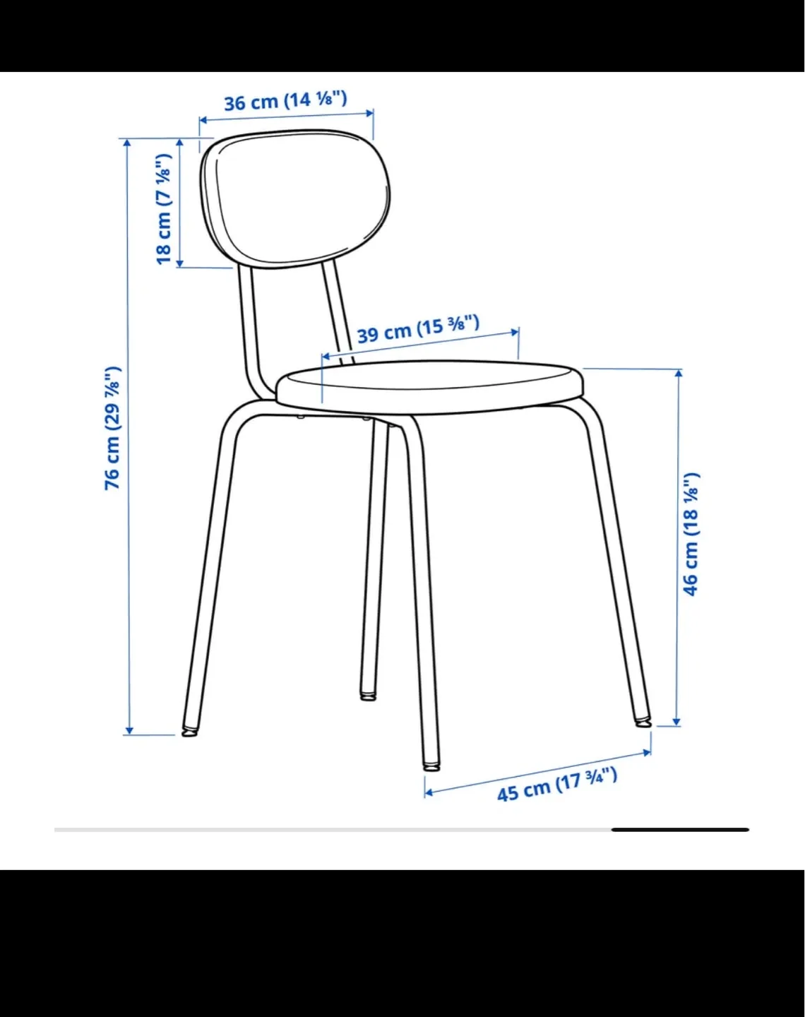 IKEA Adde Chair - Dark Grey image indicator(2)