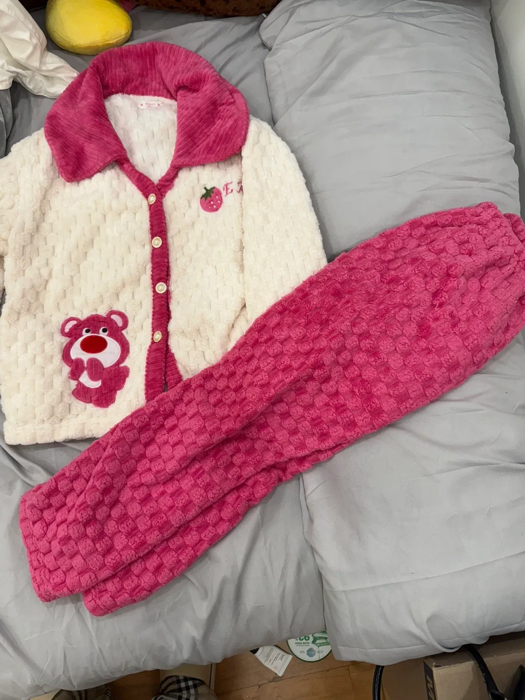 Lotso Pajama Set - Pink & White thumbnail