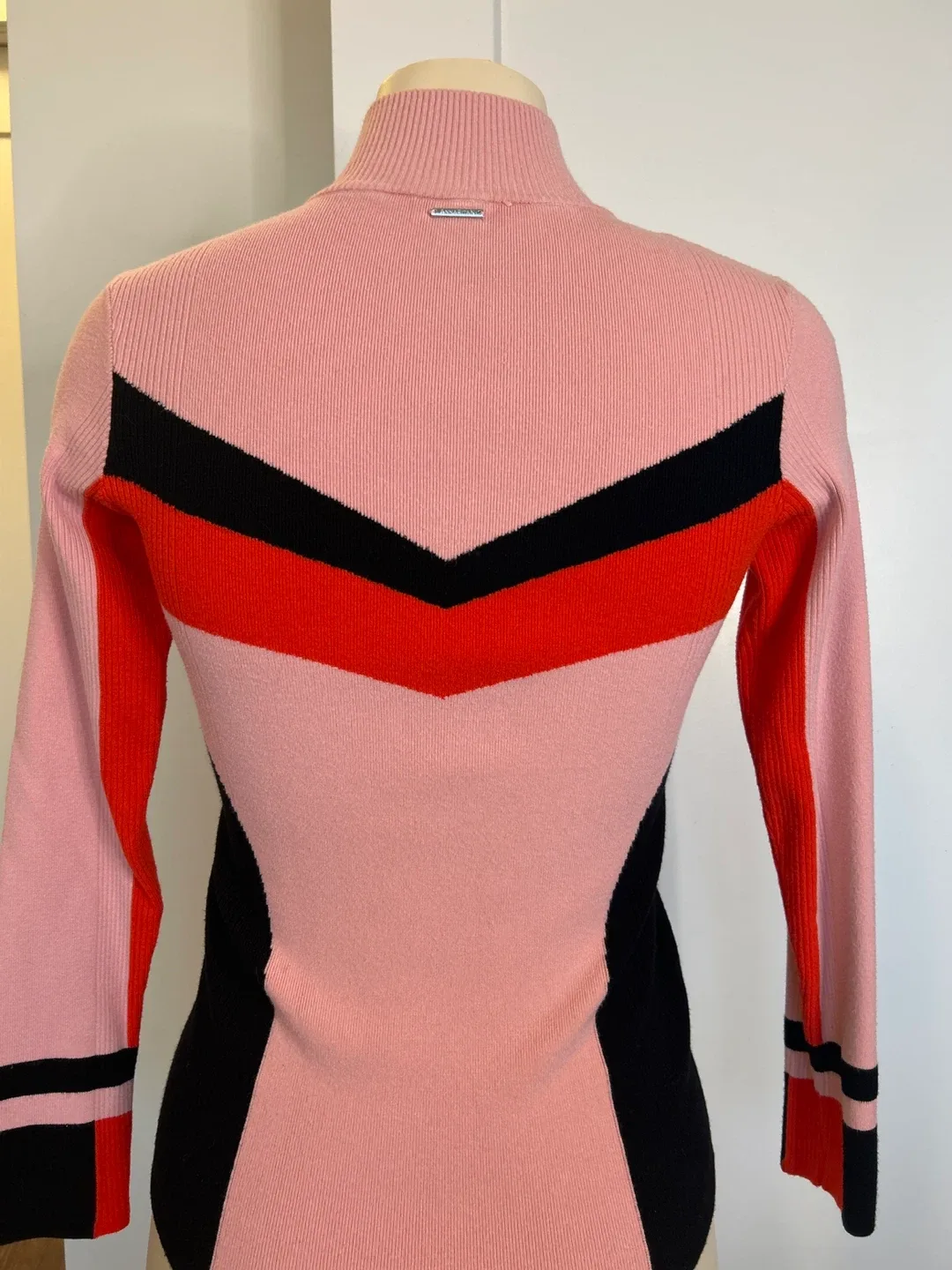 Pink Colour Block Mock Neck Sweater image indicator(3)