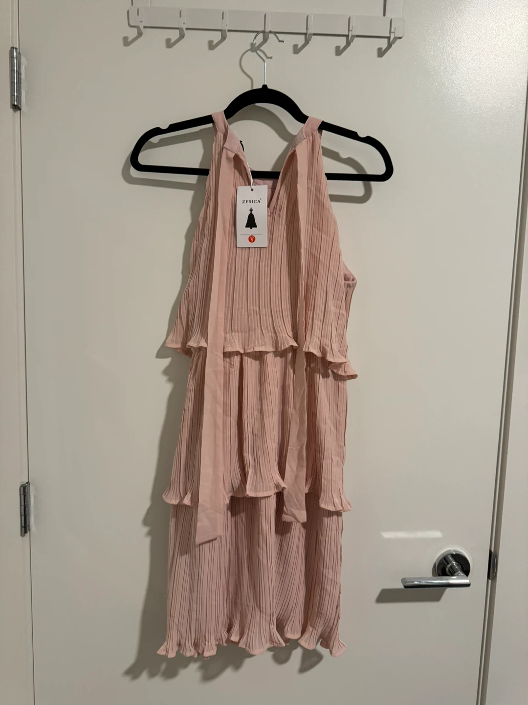 ZESICA Pink Ruffled Mini Dress - Size S