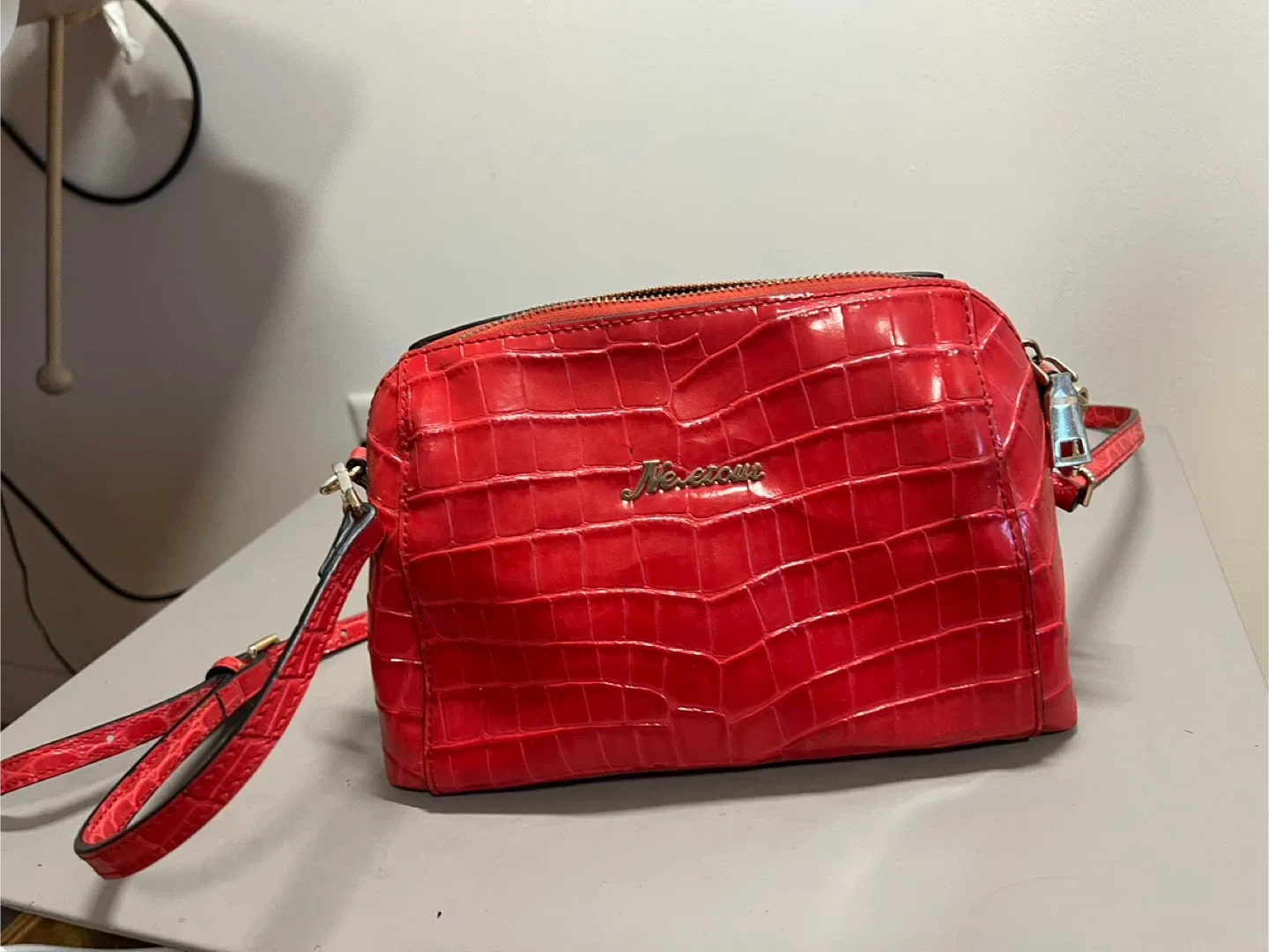 Nerecina Red Croc Embossed Crossbody Bag image indicator(2)