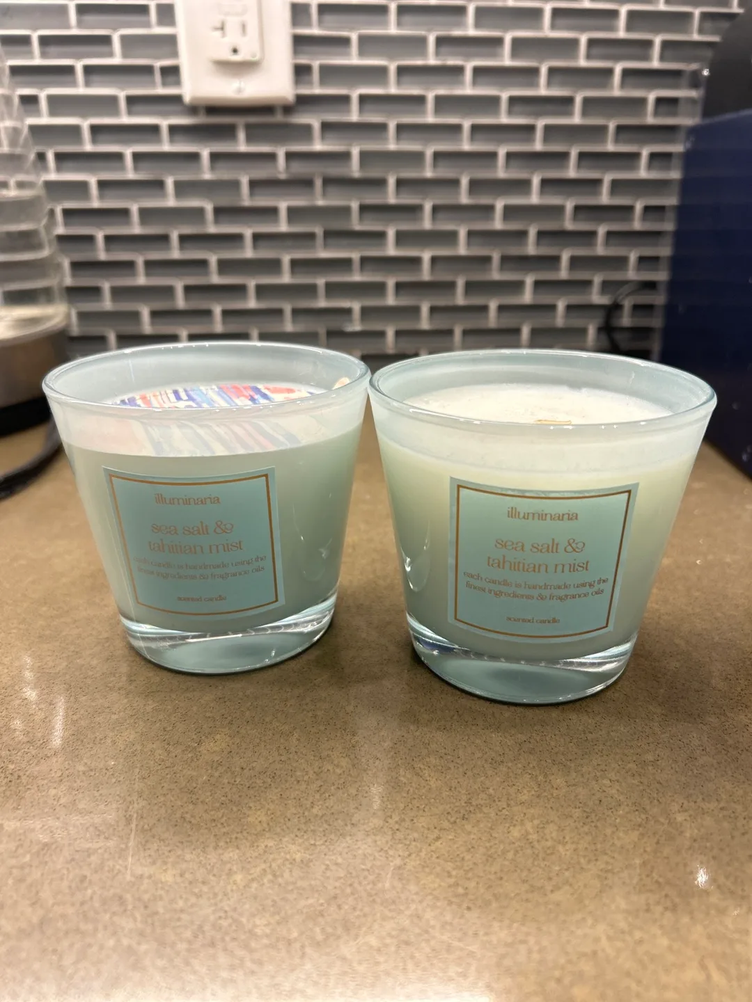 🥕2 Brand New Illuminaria Sea Salt Scented Candles(org 25 each) thumbnail