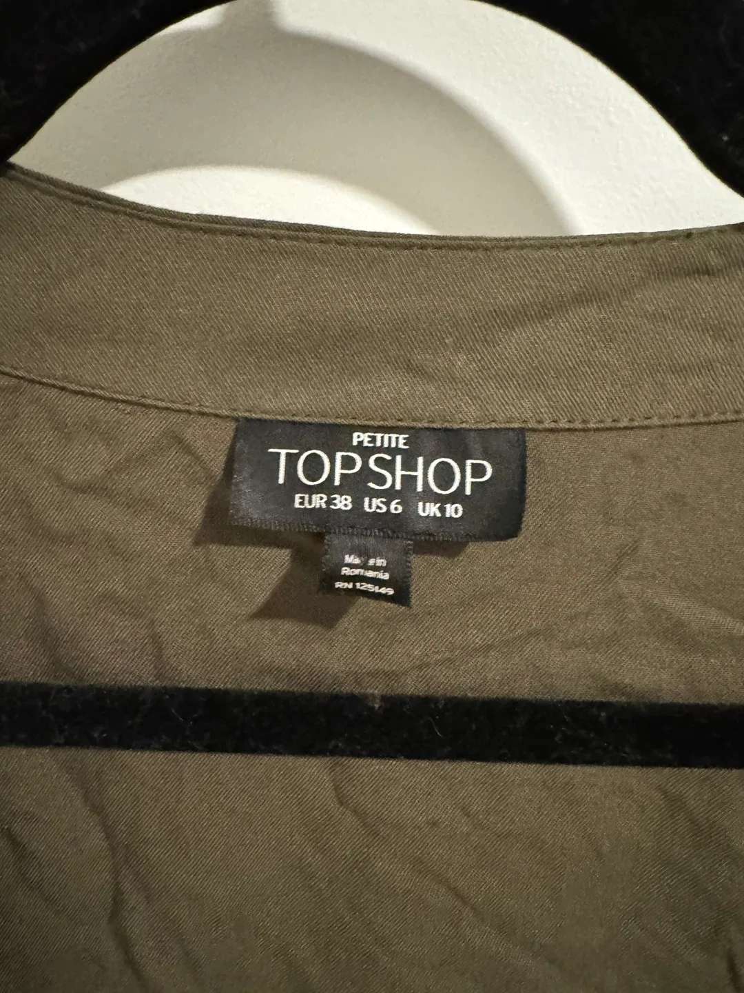 Topshop Petite Olive Green Dress - Size US 6 image indicator(2)