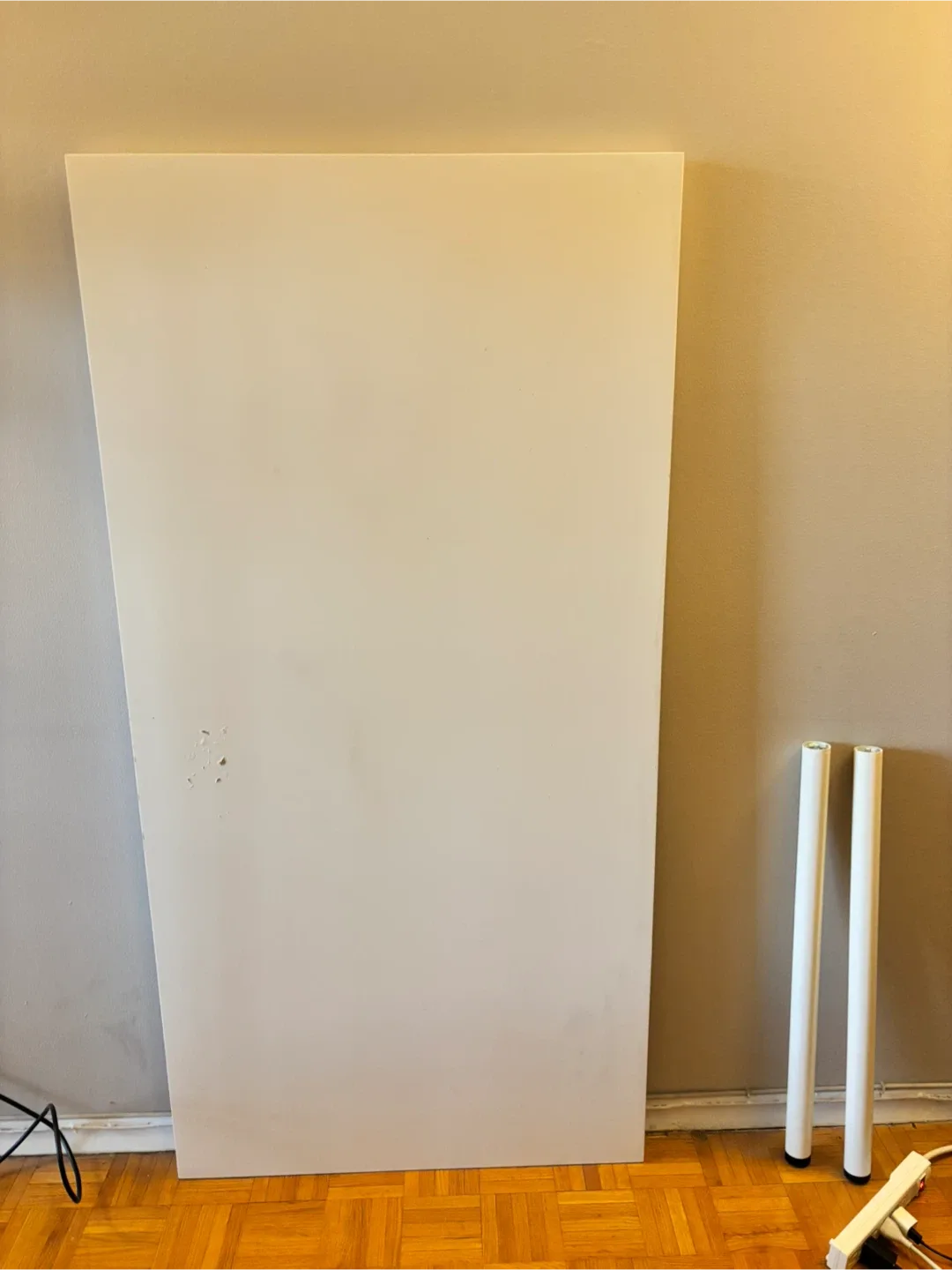White Table Top with 2 legs thumbnail