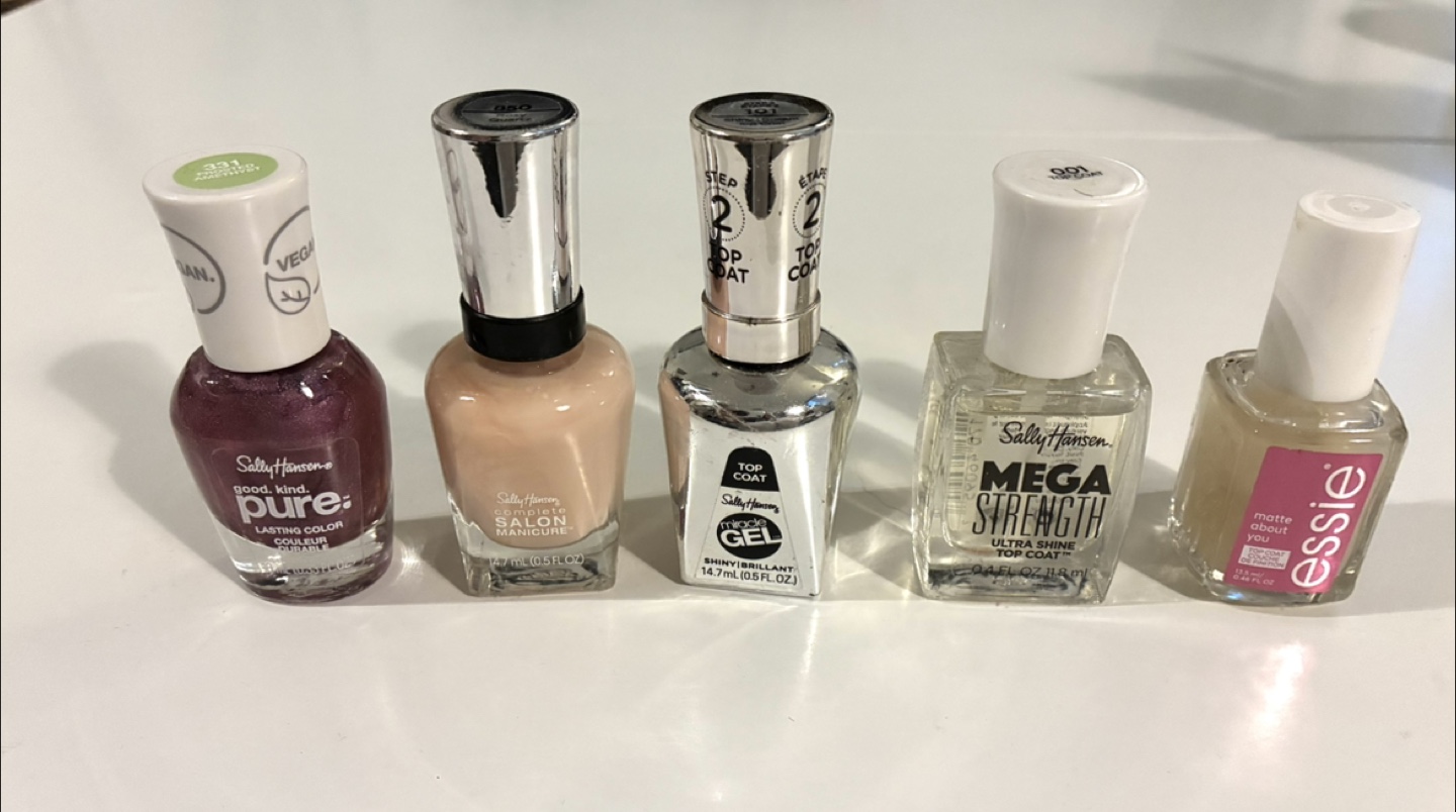 5 nail polishes