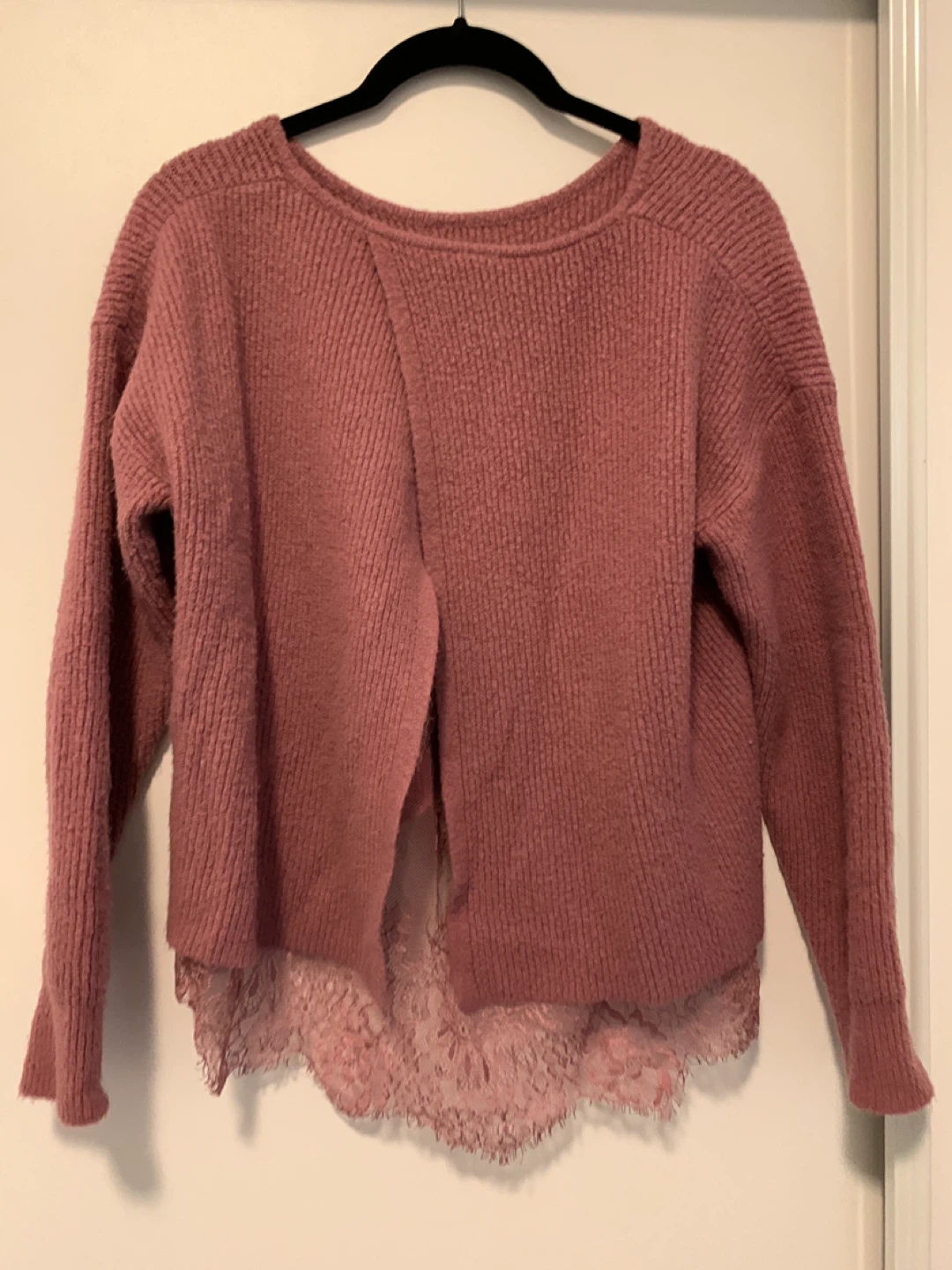 Japanese Mauve Lace Back Sweater size M - photo 2