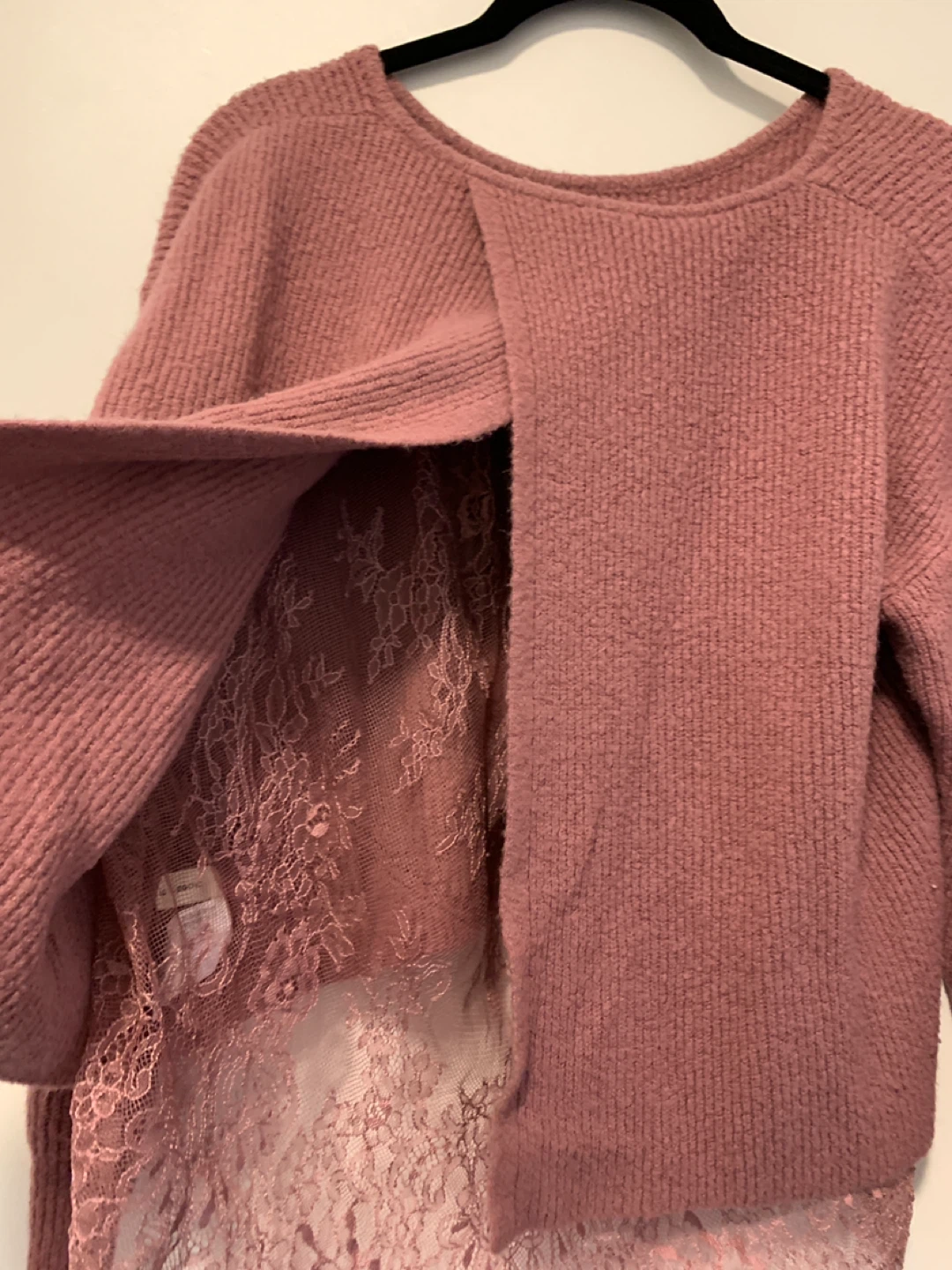 Japanese Mauve Lace Back Sweater size M - photo 3
