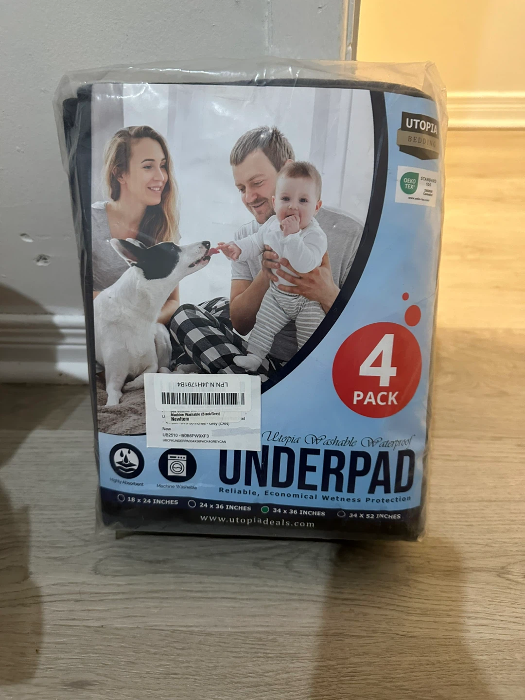 Utopia Bedding Underpads 4-Pack, 34x36 Inches