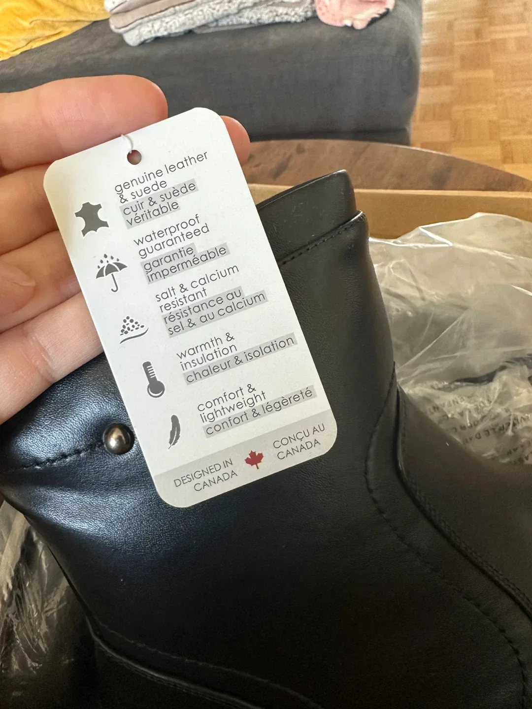 New Gronico Canada Black Leather Boots - Size 10 image indicator(3)