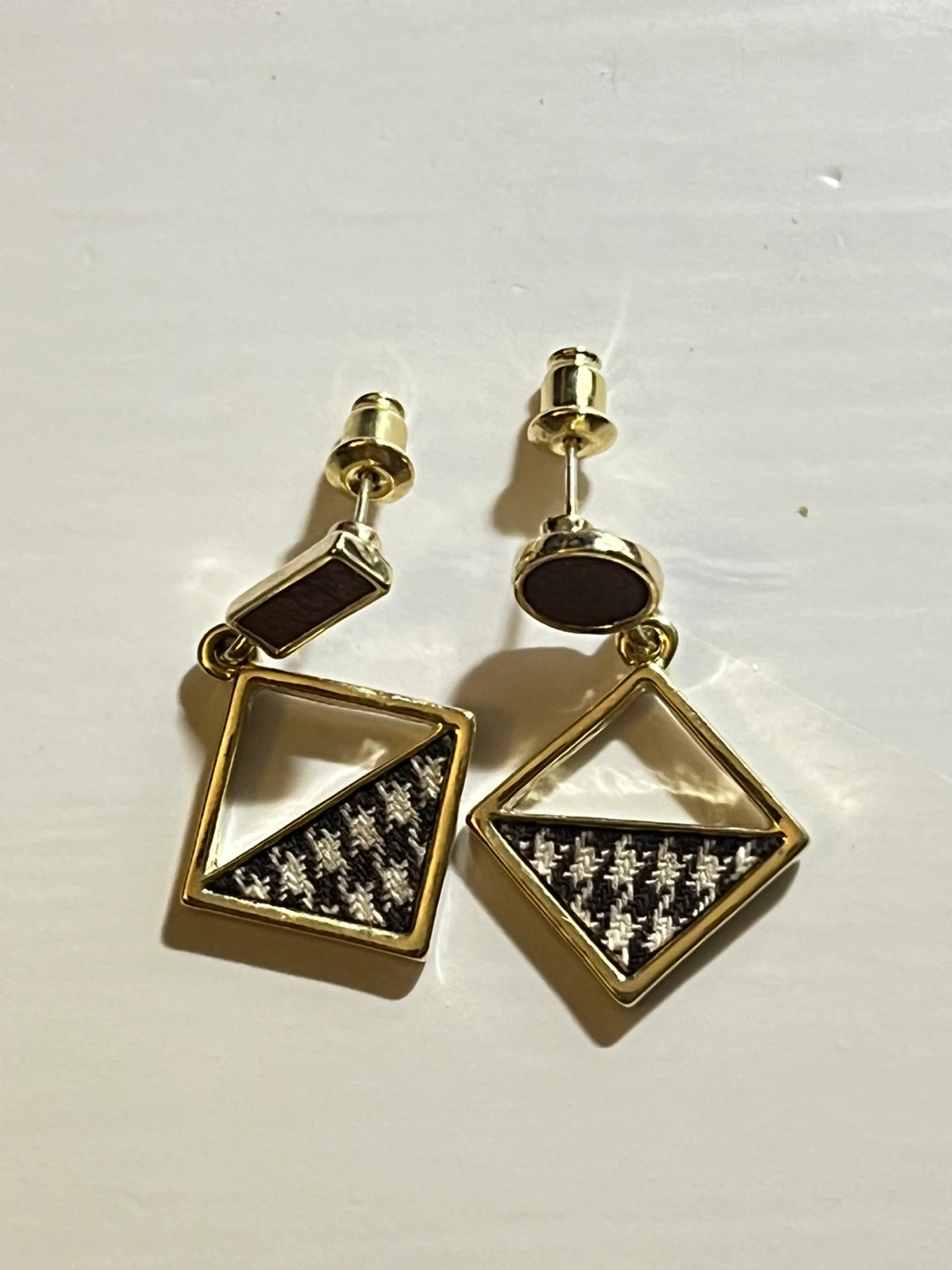 Geometric Drop Earrings - Gold Tone - photo 3