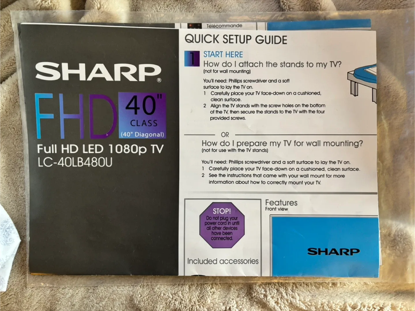 Sharp 40" FHD LED 1080p TV LC image indicator(2)