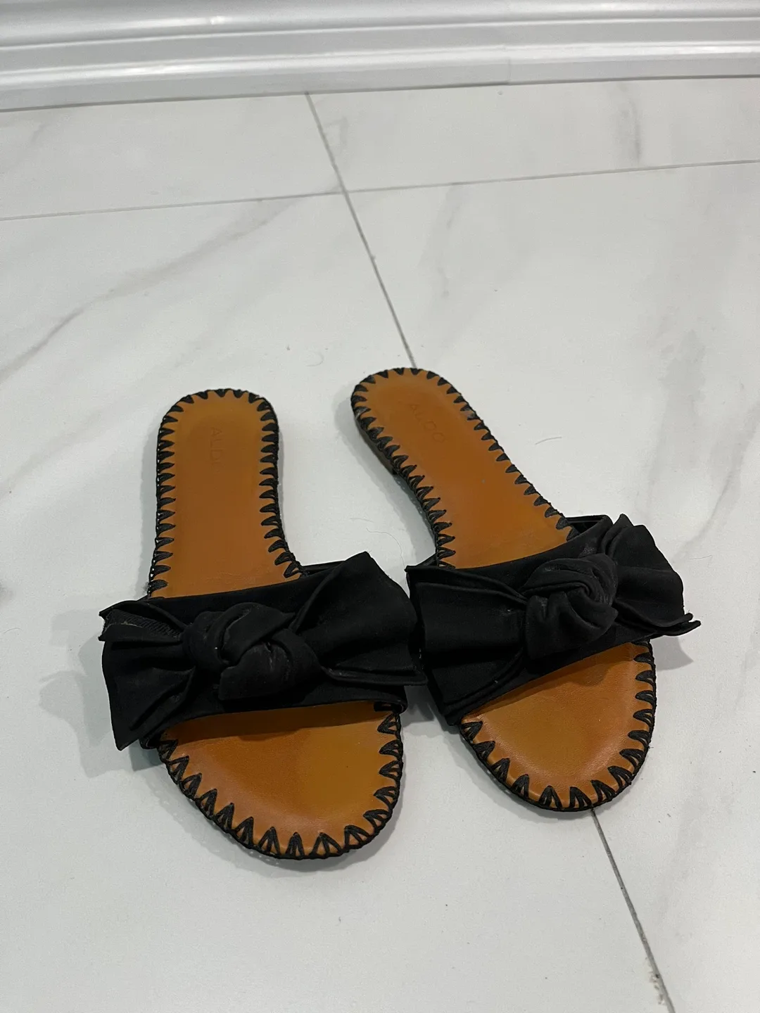 ALDO Black Bow Sandals thumbnail