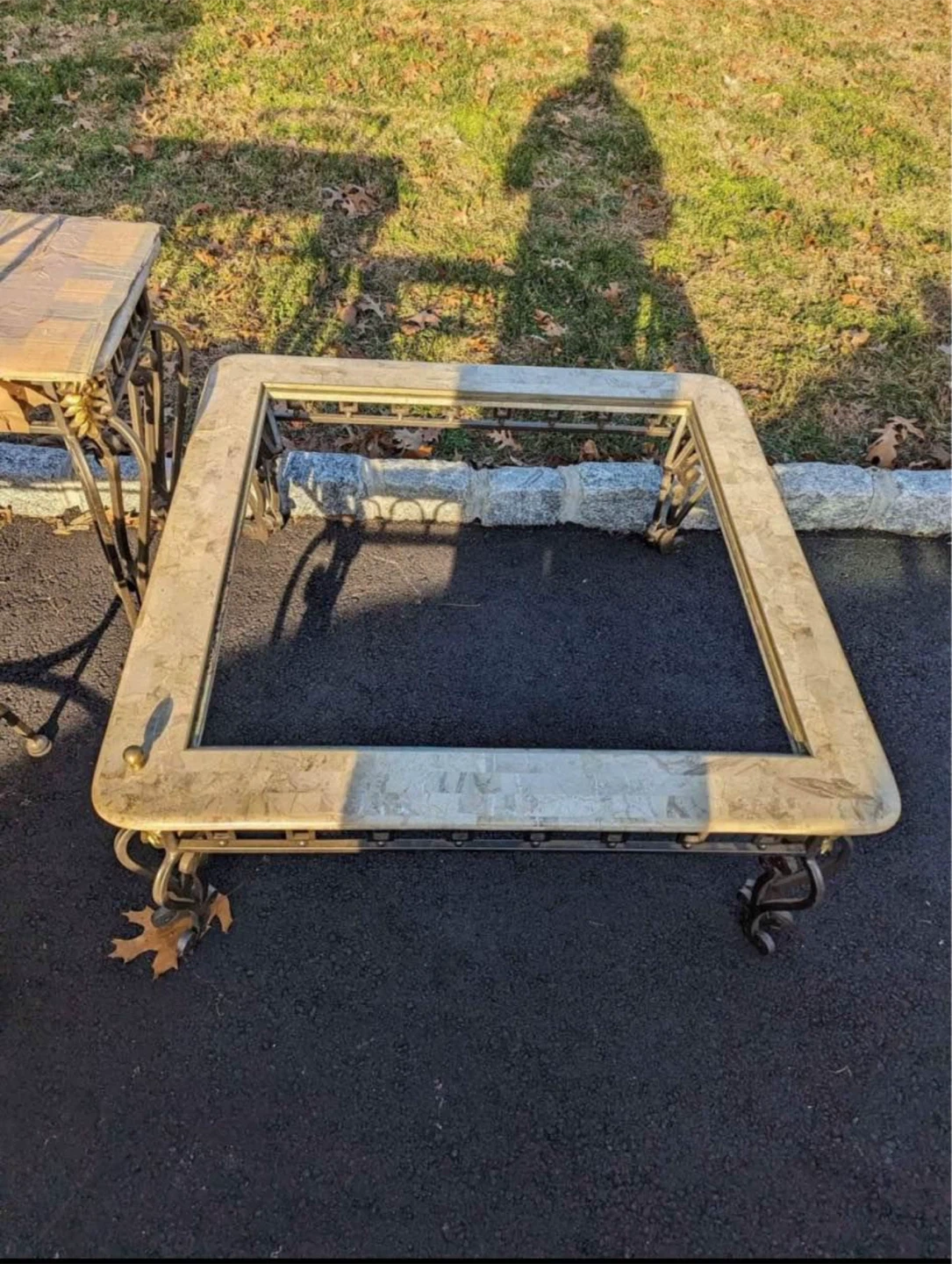 Vintage Dinning Set with coffe table with chairs Metal & Glass - photo 4
