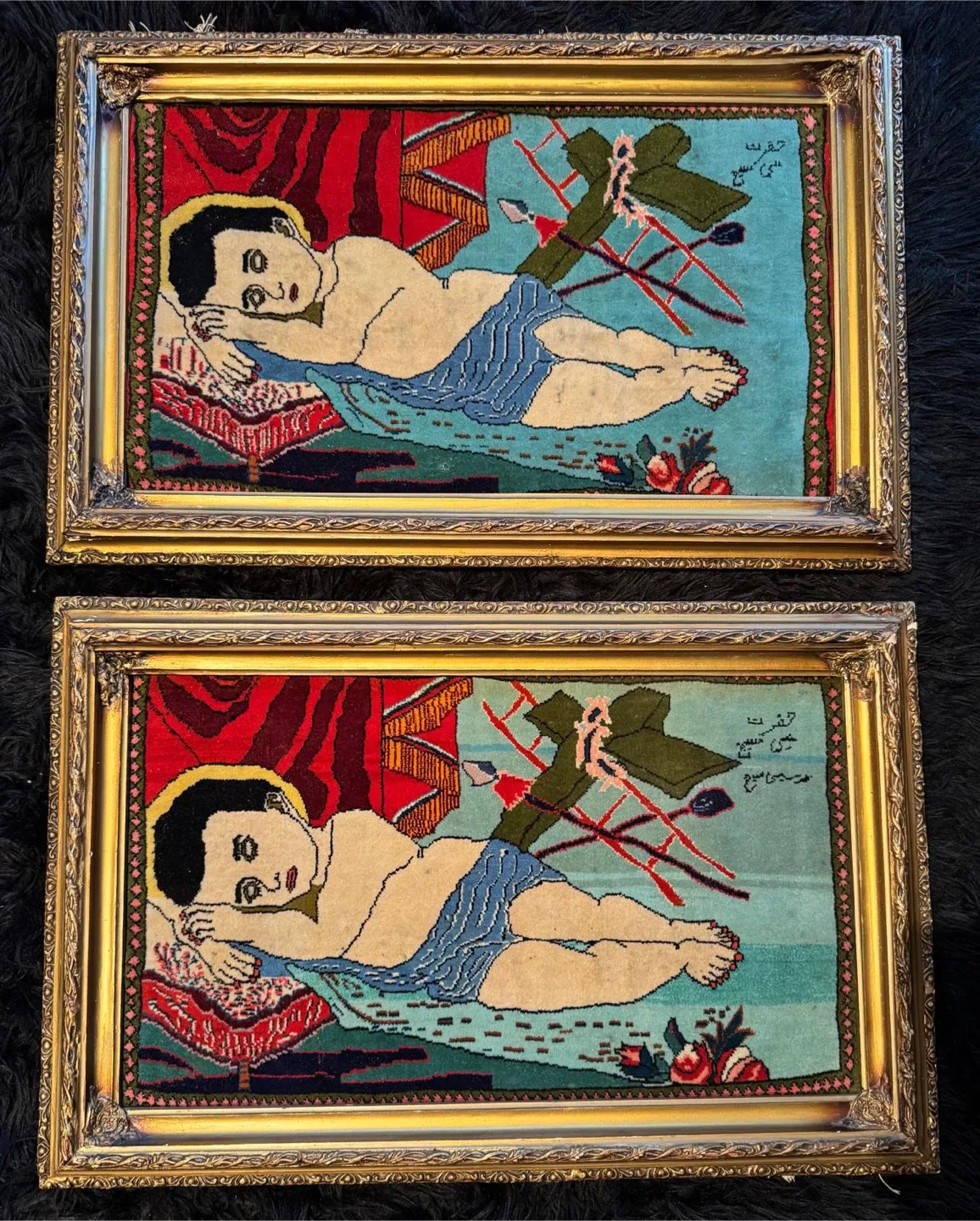 Persian Persian Hand-knotted Pictorial rugs, Set of 2 thumbnail