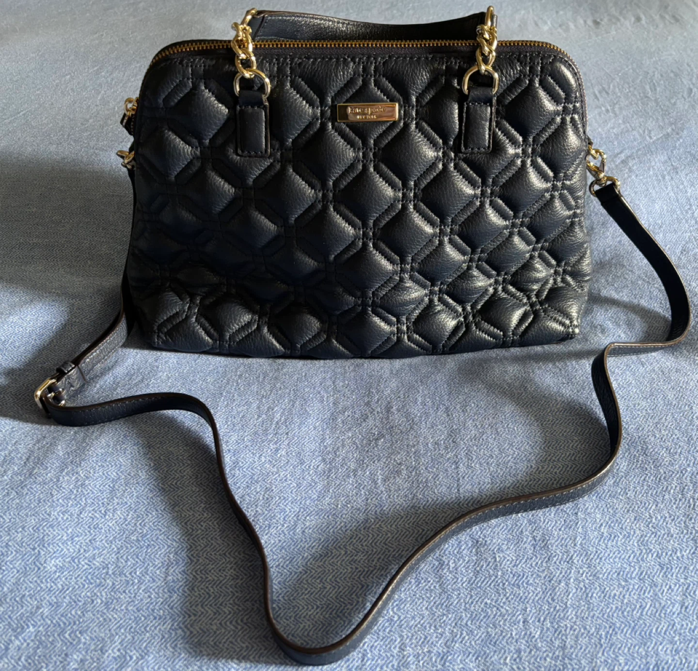 Kate Spade Navy Quilted Leather Satchel - photo 4