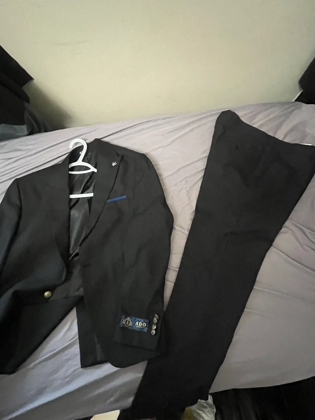 ADO Black Suit Set with Zara Shirt & Blue Vest image indicator(4)