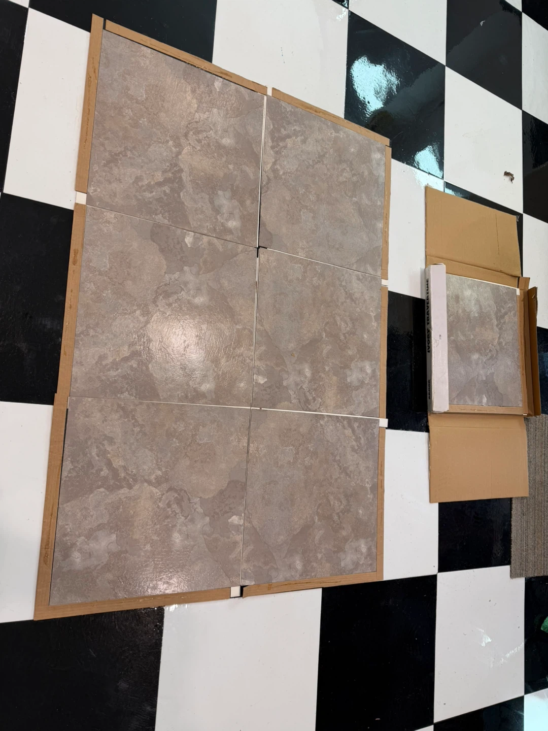 Pro Garage Flooring Ivory Travertine Vinyl Floor Tiles 18x18 - photo 4