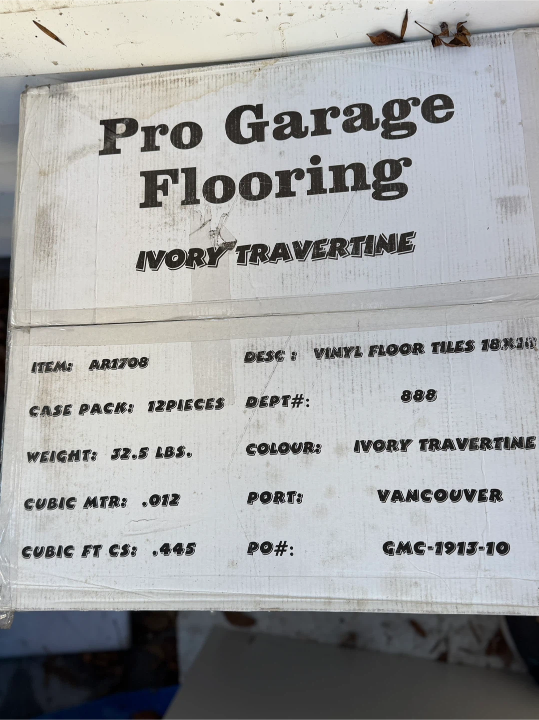 Pro Garage Flooring Ivory Travertine Vinyl Floor Tiles 18x18 - photo 5