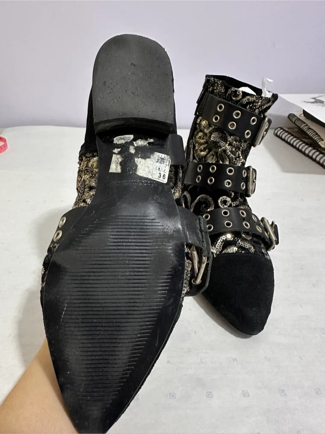 Black Ankle Boots, Size 36 image indicator(4)
