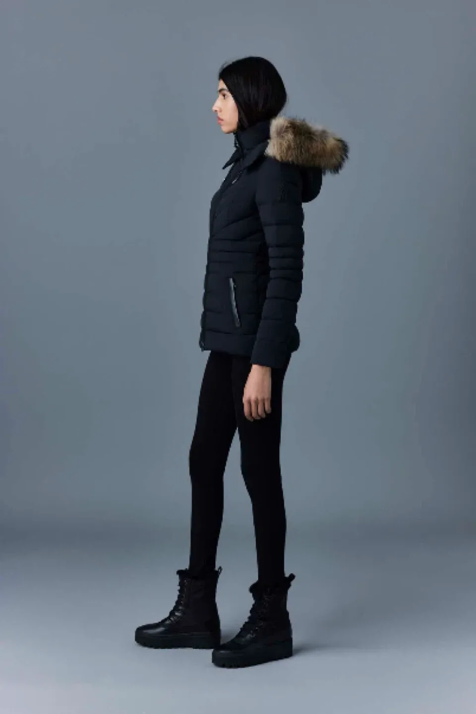 Mackage Black XS Patsy-R, Agile 360 down jacket with natural fur image indicator(4)