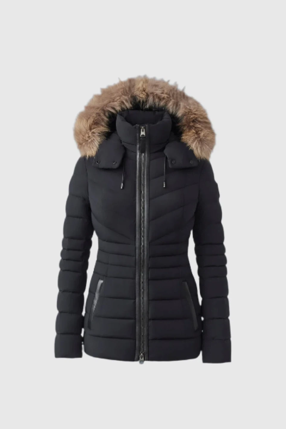 Mackage Black XS Patsy-R, Agile 360 down jacket with natural fur