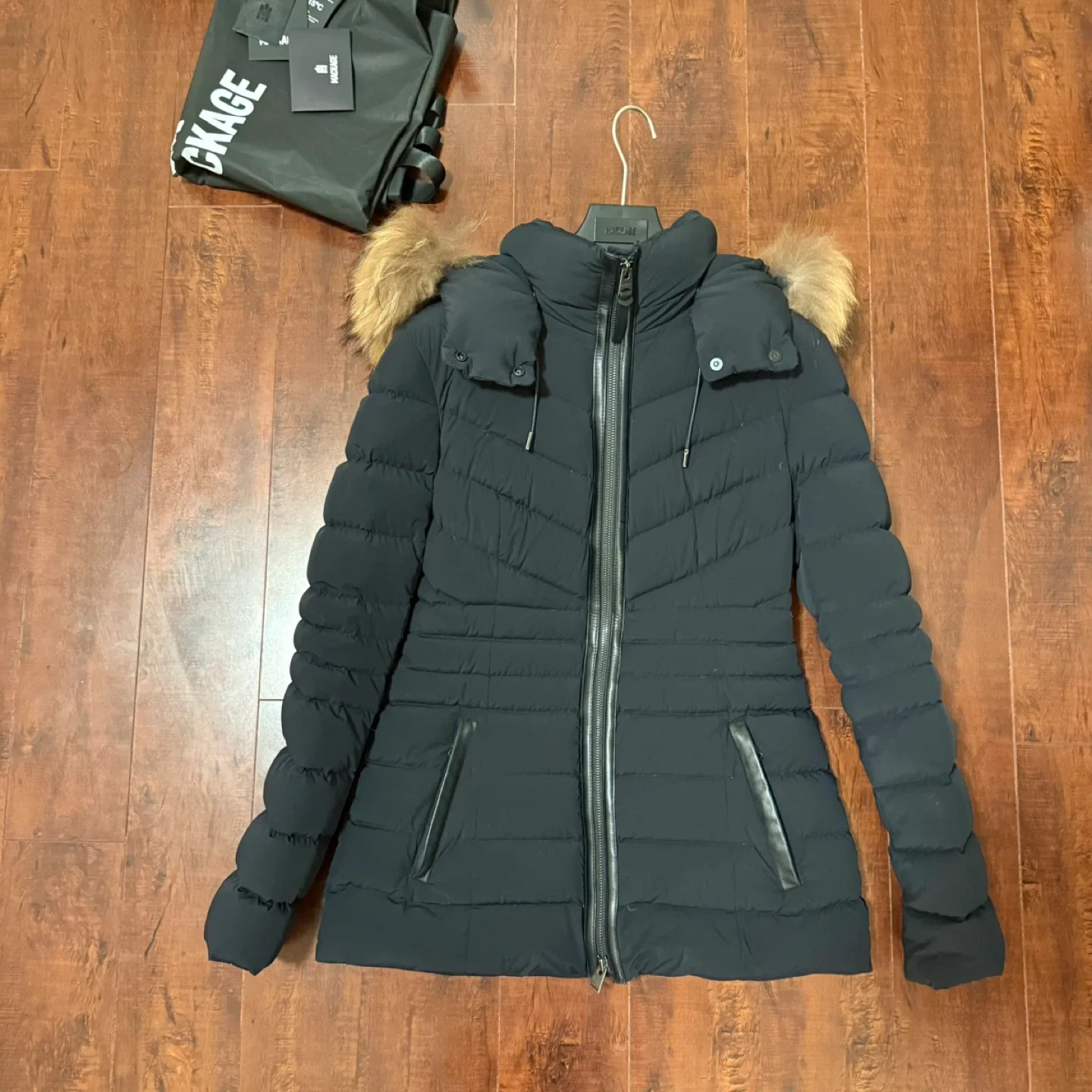 Mackage Black XS Patsy-R, Agile 360 down jacket with natural fur image indicator(6)