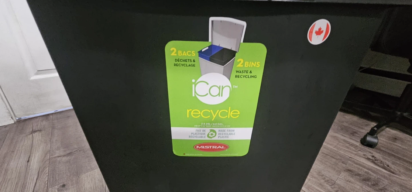 iCan Recycle 2-Bin Waste & Recycling Bin - photo 3