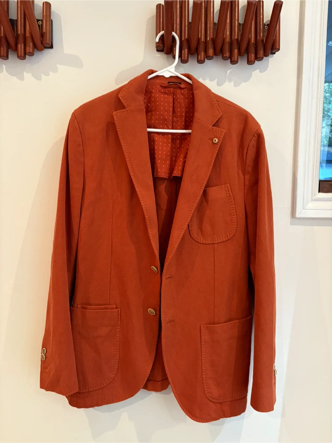 Massimo Dutti Orange Corduroy Blazer