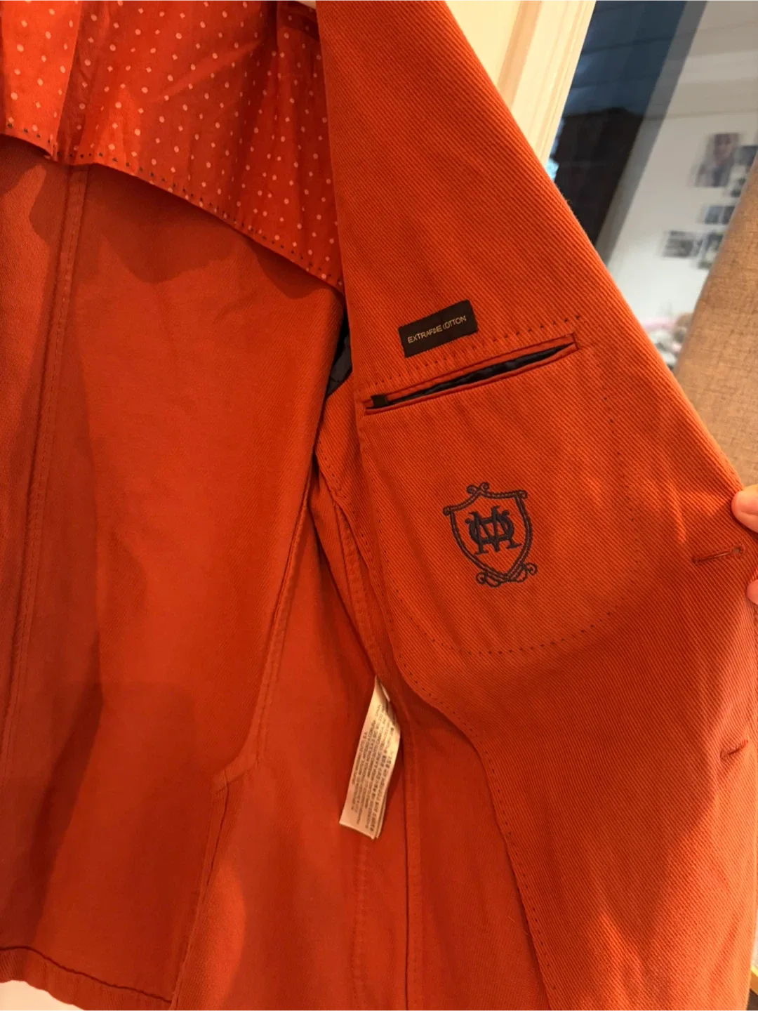 Massimo Dutti Orange Corduroy Blazer image indicator(3)