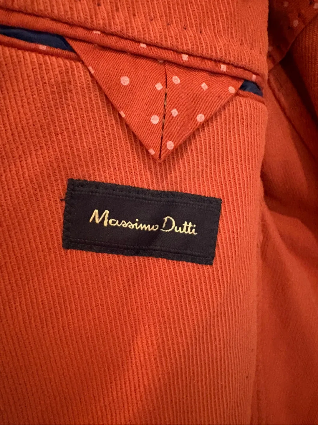 Massimo Dutti Orange Corduroy Blazer image indicator(2)